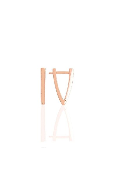 Söğütlü Silver Gümüş Rose Üçgen Küpe Sgtl11490rose
