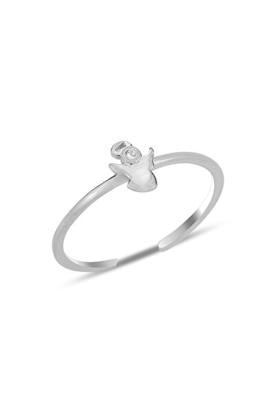 Söğütlü Silver Gümüş rodyumlu zirkon taşlı alttan ayarlanabilir peri yüzük SG...