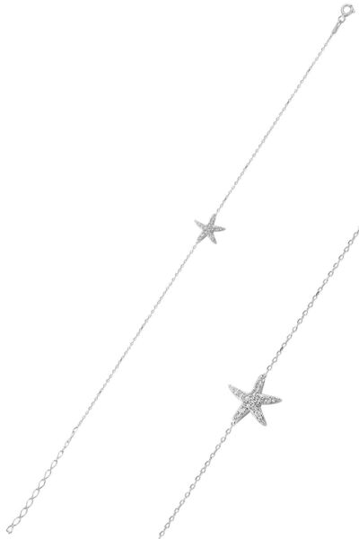 Söğütlü Silver Gümüş Zirkon Taşlı Deniz Yıldızı Modeli Bileklik Sgtl10094rodaj