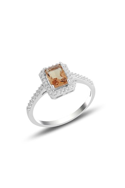 Söğütlü Silver Gümüş Rodyumlu Pırlanta Montürlü Zultanit Baget Taşlı Yüzük Sg...