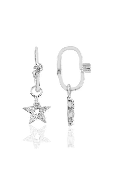 Söğütlü Silver Gümüş Rodyumlu Taşlı Lotus Göçmen Küpe Sgtl10463rodaj