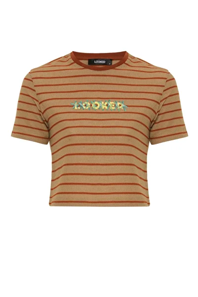 Looker Club Women's Striped Crop T-shirt