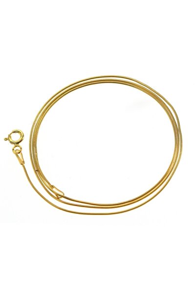 Söğütlü Silver Gümüş Altın Yaldızlı Italyan Yılan Zincir Kolye Sgtl8995