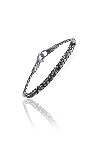 Söğütlü Silver Gümüş Örgülü Kazaziye Bileklik Sgtl10526