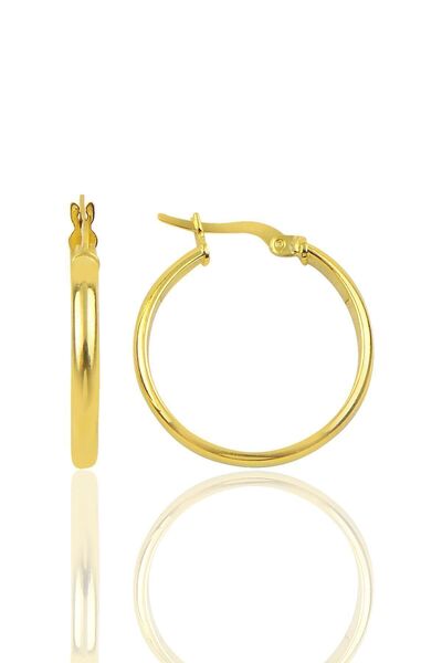 Söğütlü Silver Gümüş 23 Mm Altın Rengi Halka Küpe Sgtl9930gold