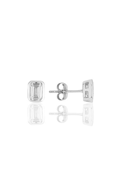 Söğütlü Silver Gümüş Rodyumlu Baget Kesim Zirkon Taşlı Küpe Sgtl11620baget