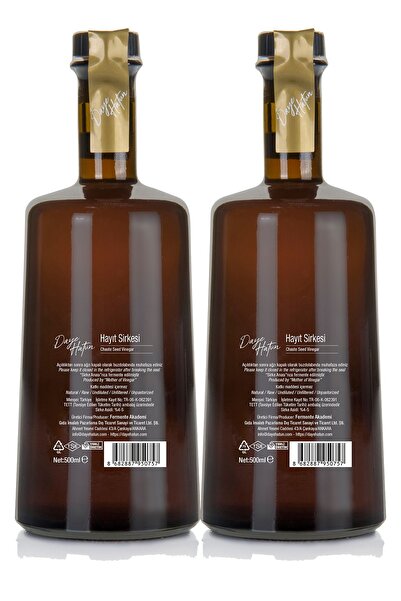 DAYE HATUN Hayıt Sirkesi (ikili) / Chaste Seed Vinegar (doğal Fermente Canlı Sirke / Nat. Fermented / 2*500 Ml)