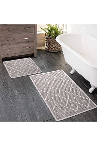 WOOF HOME 2 Li Bukle Banyo Takımı (BANYO TEKSTİLİ/MODERN/DOĞAL/SADE/ŞIK KAYMA...