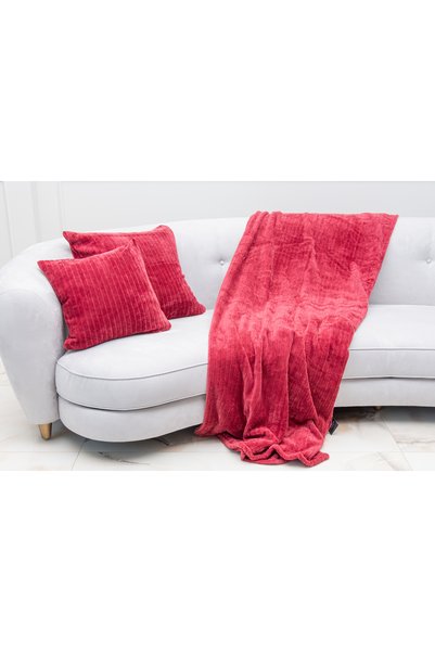 MEYHOME Wellsoft Ribbed Throw Pillow Cover, Burgundy