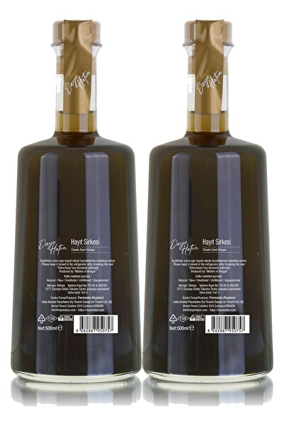 DAYE HATUN Hayıt Sirkesi (ikili) / Chaste Seed Vinegar (doğal Fermente Canlı Sirke / Nat. Fermented / 2*500 Ml)