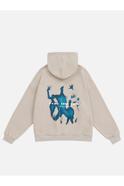 Mad&Calf Unisex - Pray The Lord Printed Oversize Hooded Fleece φούτερ