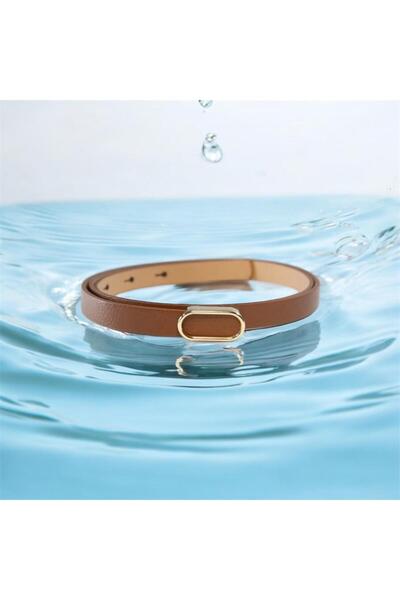 Dolce Dolcebelt Imported Oval Gold Buckle Thin Belt, Trouser Belt, Shirt Belt, Coat Belt