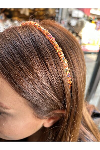 ByMerve Bym425 تاج شعر نسائي مزين بالترتر النيون الملون واللامع