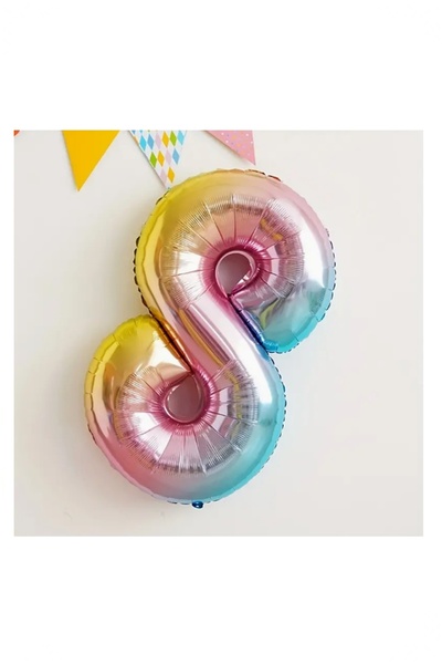 BİDOLUMUTLULUK Rainbow Patterned Celebration Set for Age Birthday Party - Foi...