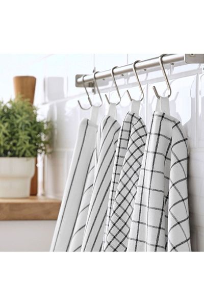 IKEA 4 Pack Tea Towels White-dark Gray Trendexpress