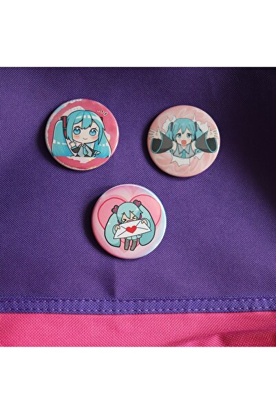 Akumastik هاتسون ميكو 3 قطع حقيبة زخرفة شارة دبوس مجموعة شارة زر