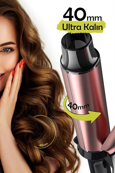 Hairens HRS-740 Ultra Thick 40mm Special for Dyed Hair Moringa Oil Covered Curling Iron