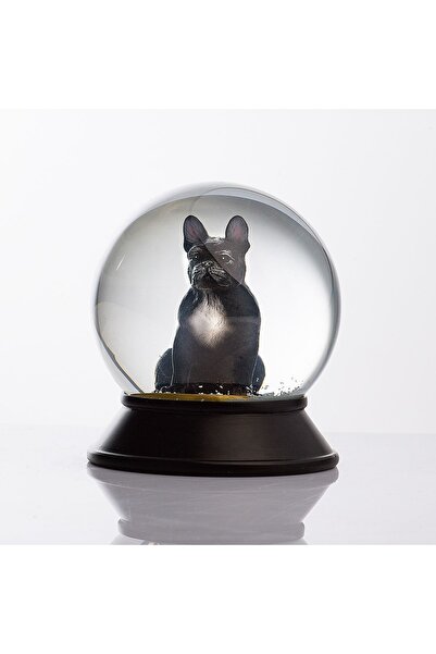 SNOOWG Cam Ve Reçine Altın Patiler French Bulldog (siyah) Kar Küresi