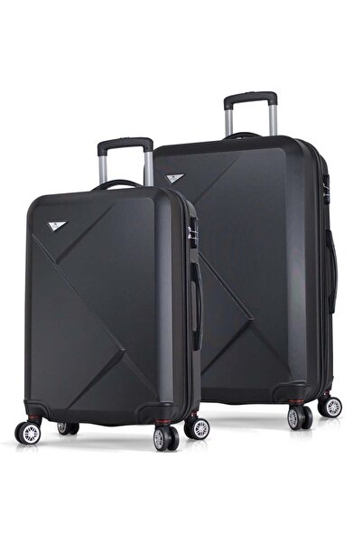 My Valice Diamond Abs Orta Ve Büyük Boy Siyah 2'li Valiz Seti