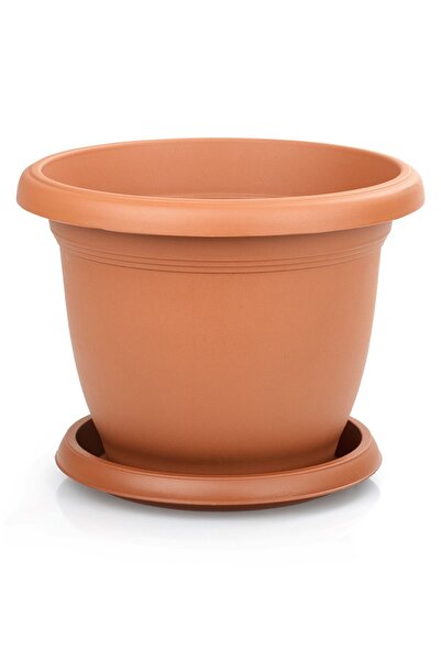 ToXA 0.6 Litre Ø12,5x10,2cm Tabaklı Yuvarlak Plastik Mini Boy Villa Saksı No1...