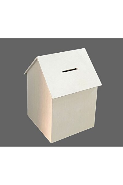 Beğendik Mobilya Ahşap Kilitli Beyaz Renkli Kumbara