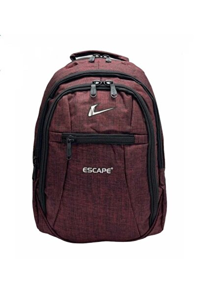 ESCAPE Unisex Bordo Laptop Bölmeli Seyahat Spor Ve Okul Sırt Çantası