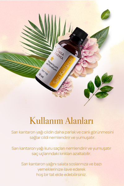 OnkaFarma Onka Farma Sarı Kantaron Yağı - 0,3-0,5 Düşük Asitli Sızma Zeytinyağı Maserasyonu - 50 ml