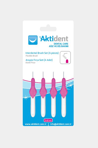 Aktident Interface Brush 0.40 mm Pink Set of 4