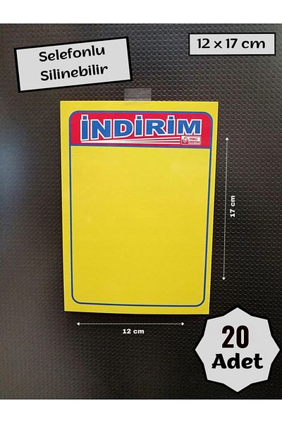 Özfiliz Mağaza Ekipmanları 20 Pcs. Cellophane Erasable Yellow Label - Big Discount and Shocking Price Paper