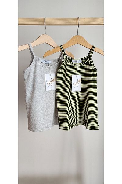 Leydukids Κοριτσίστικο 2 τεμάχια ριγέ Crop Μπλούζα Μπλούζα Μπλουζάκι Καμισόλα με λουράκι