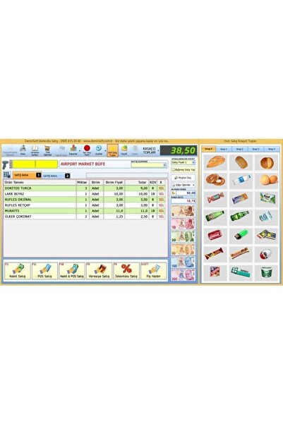 DemirSoft Market Mağaza Manav Hızlı Satış Sistemi Masaüstü Okuyucu Dokunmatik
