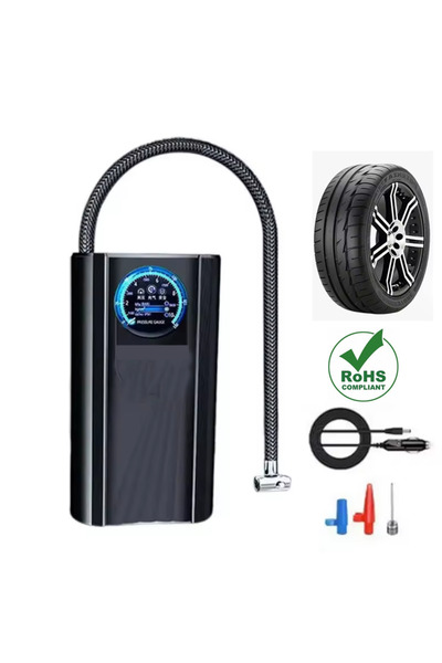 POBO Slim Siyah Model 150PSİ Oto Araç lastik şişirme pompası Kompresörü lasti...