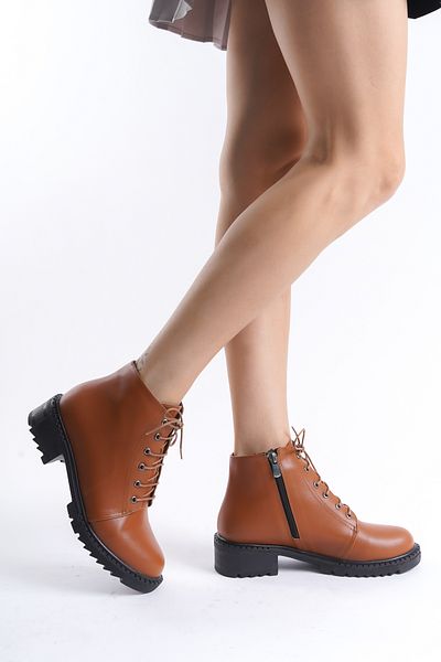 Santamarina Γυναικείες αδιάβροχες μπότες Rosa Tan Skin Lace Up