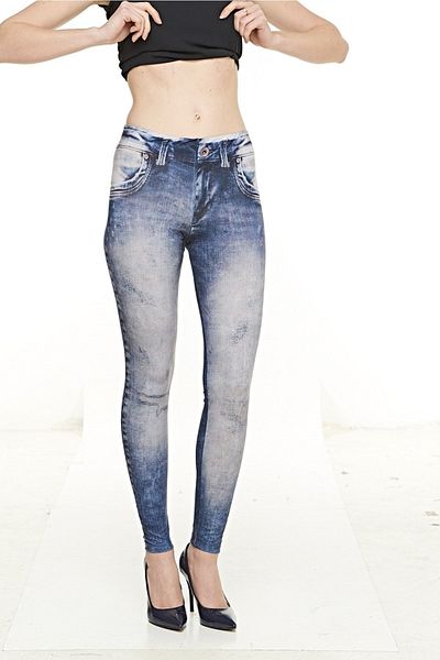 FSM1453 Leggings de damă din denim cu imprimeu