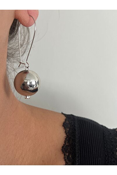 tones official Gümüş Kaplamalı Top Küpe