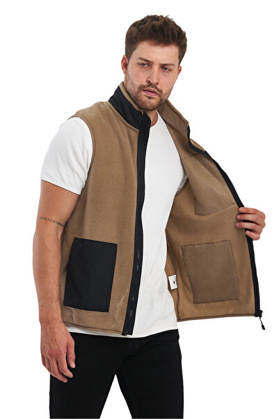 Adams Vestă Erek fără mâneci din lână bicoloră - 3 buzunare Comfort Fit