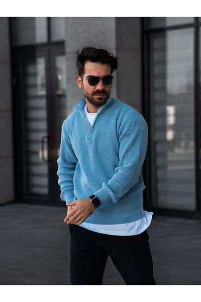 OTAKU Pulover unisex cu jumătate de fermoar