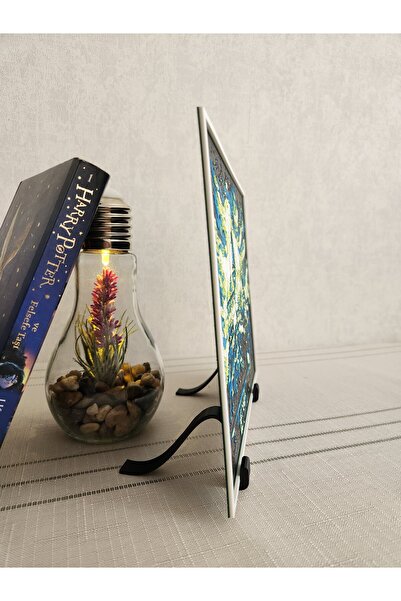 ALTINDAL Home Hogwarts & Van Gogh Temalı Kabartmalı 3D Renkli Tablo + Stand Hediye Dekor Dekorasyon ALTINDAL Home
