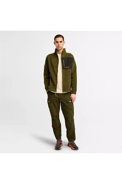 Timberland سترة صوف للرجال - Polartec Mix Media، سحاب كامل، أخضر-M Tb0a6y 563021