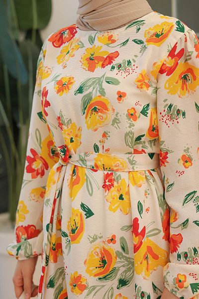 Moka Shopin Mokashopin Textured Linen Dress - Ecrucian 10073.1778