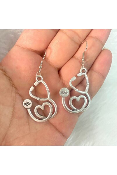 oldskoolbutik Steteskop Gümüş Küpe Takımı