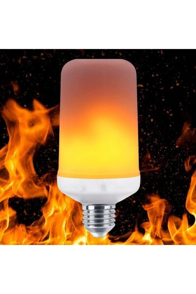 fullreyon 4'lü Paket 3 Işık Modlu, Alev Efektli 5 Watt, E27 Duy Led Ampul, Alev Efektli Çok Kaliteli Led Ampul