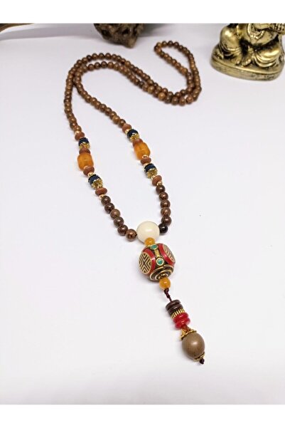 mama india alaçatı El Yapımı Nepal Budist Mala Kolye