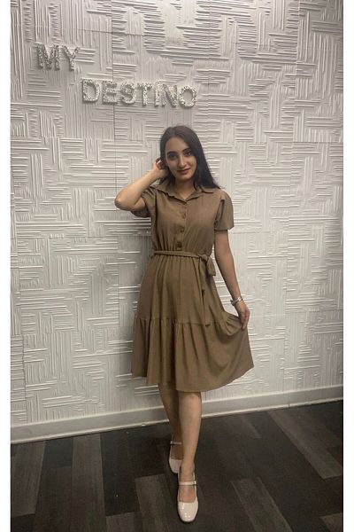 My Destino Bürümcük Knee Length Gathered Dress