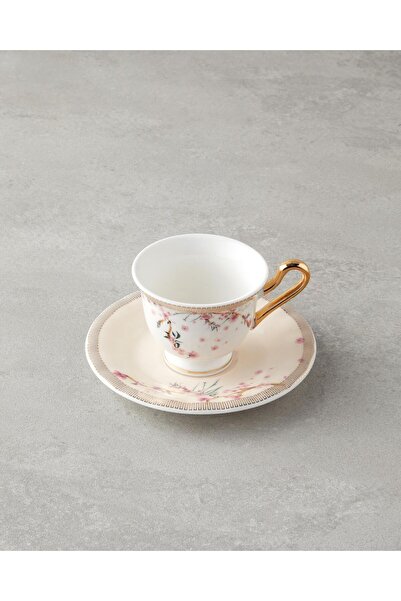 English Home Sakura Dream New Bone China 4 Parça 2 Kişilik Kahve Fincan Takımı 90 Ml Pembe