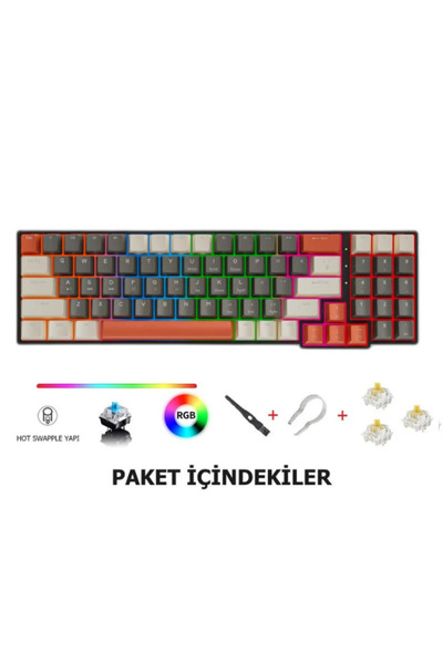 ATAsoft ELEKTRONİK Since 2021 K780 Kablolu Mekanik Rgb Işıklı Klavye 78 Tuşlu...