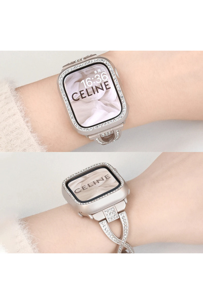 PSGT Watch 3 4 5 6 7 8 9 Se Uyumlu 45mm Kasa Koruyucu Işıltılı Parlak Taşlı Koruma