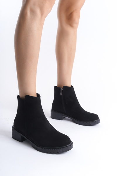 Santamarina Women's Bianca Black Suede Waterproof Boots