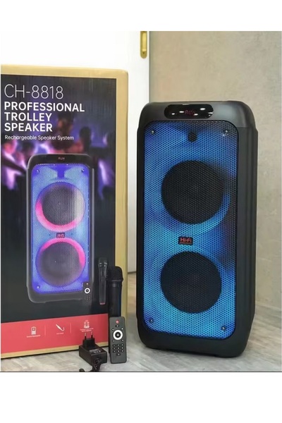 Tastech Büyük Boy Kablosuz Mikrofonlu Bluetooth Hoparlör Taşınabilir Şarjlı L...