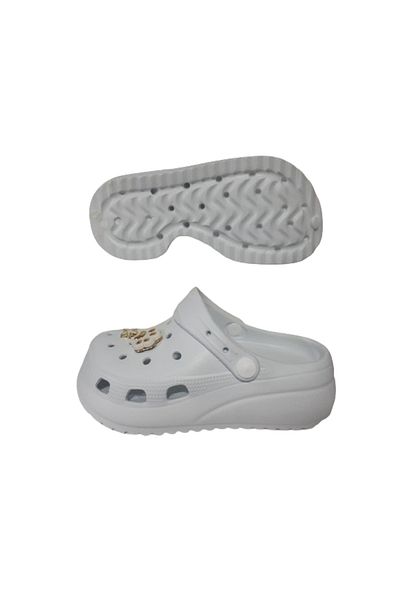 Akınal Bella White Stoned Orthopedic Girl's Slippers - Daily Stylish Akb32-659